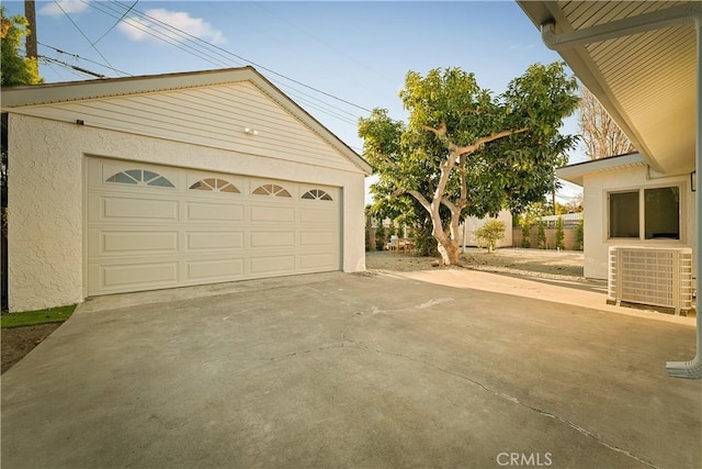 garage with cooling unit