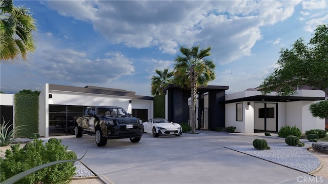 contemporary house featuring a garage