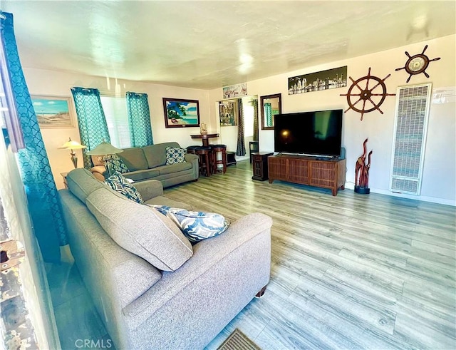 living room featuring hardwood / wood-style floors