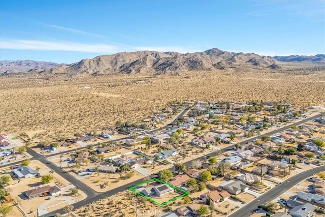 aerial view with a mountain view