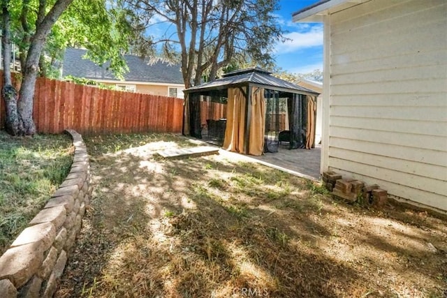 view of yard with a gazebo