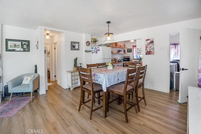 dining room with light hardwood / wood-style flooring