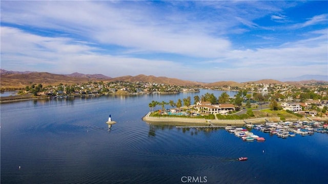 property view of water featuring a mountain view