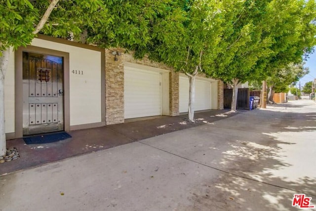 view of garage