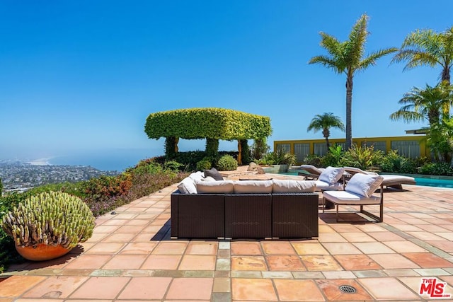 view of patio / terrace featuring an outdoor living space