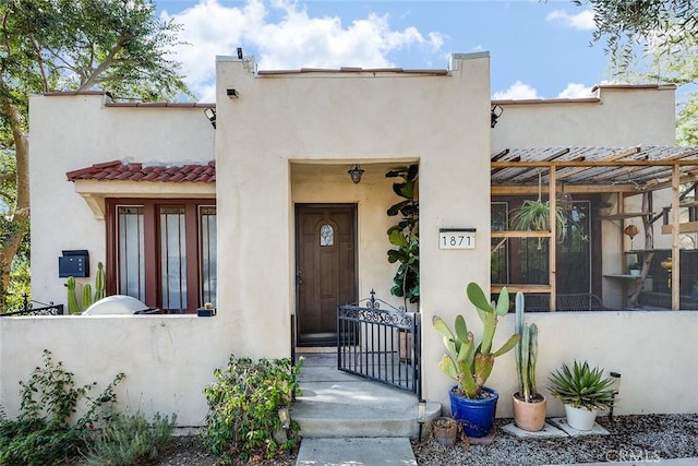1871 Park Dr, Los Angeles, CA 90026 - view of front facade with stucco siding and a tile roof