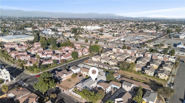 aerial view with a mountain view