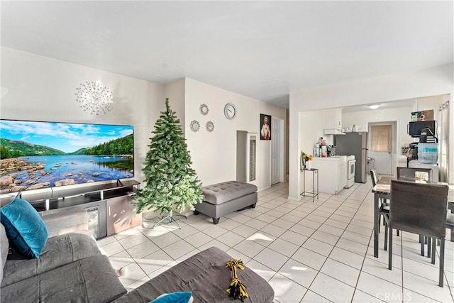 view of tiled living room