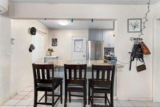 view of tiled dining area