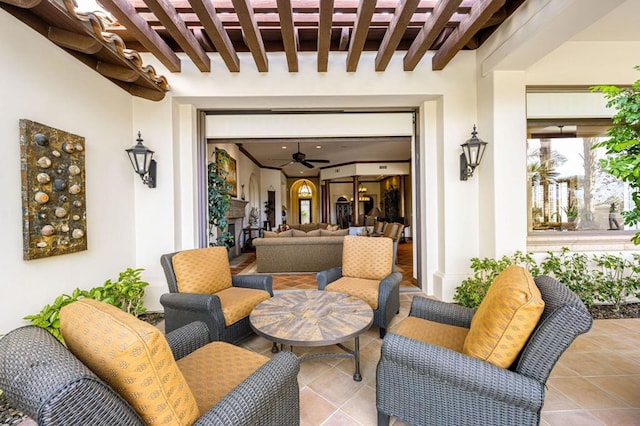 view of patio with an outdoor living space