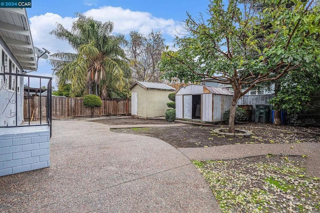 exterior space with a storage unit