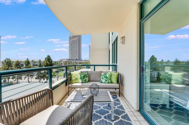 balcony featuring outdoor lounge area