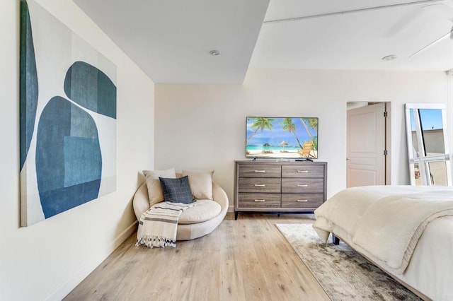 bedroom featuring light hardwood / wood-style floors