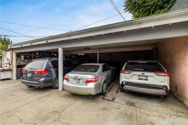 view of car parking featuring a carport