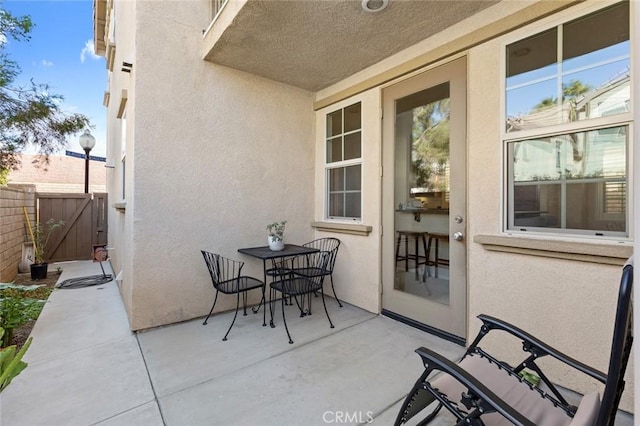 balcony with a patio area