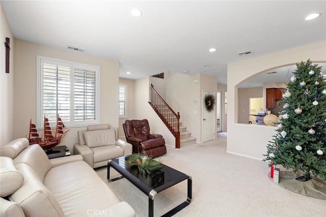 view of carpeted living room