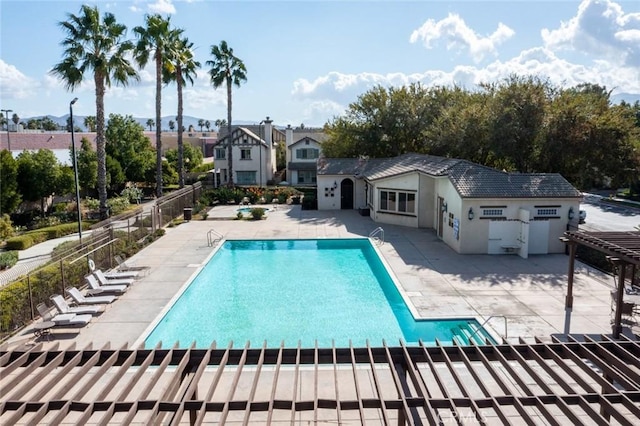 view of pool featuring a patio