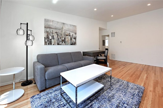 living room featuring hardwood / wood-style flooring