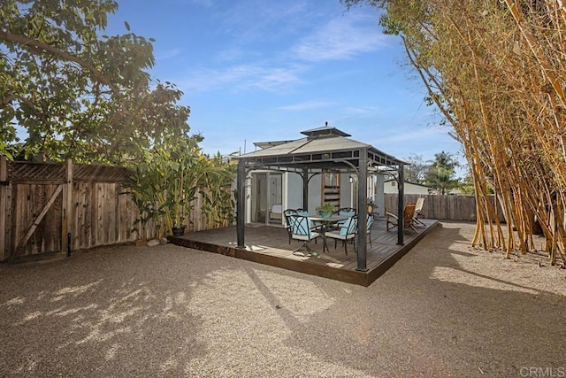 view of patio featuring a gazebo