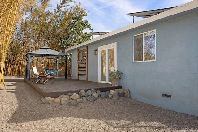 exterior space with a gazebo