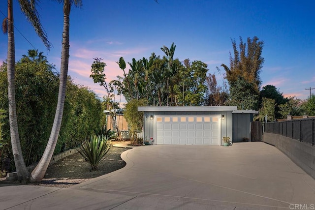 view of front facade with a garage