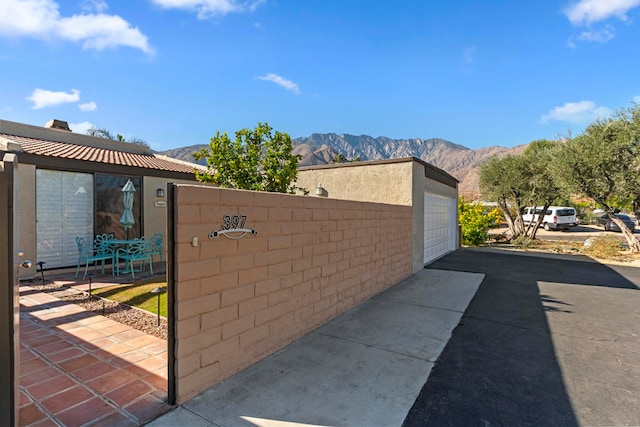 exterior space with a mountain view