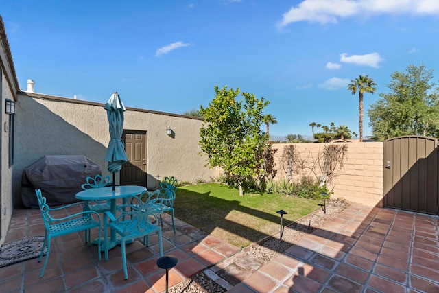 view of patio featuring area for grilling