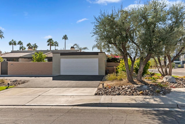 view of front of house with a garage