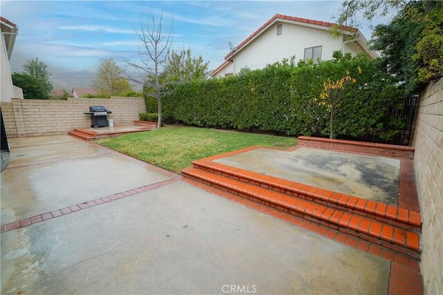 view of yard with a patio