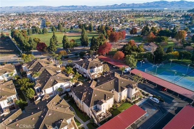 aerial view with a mountain view