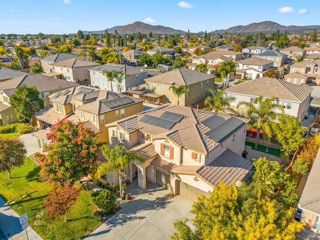 bird's eye view with a mountain view