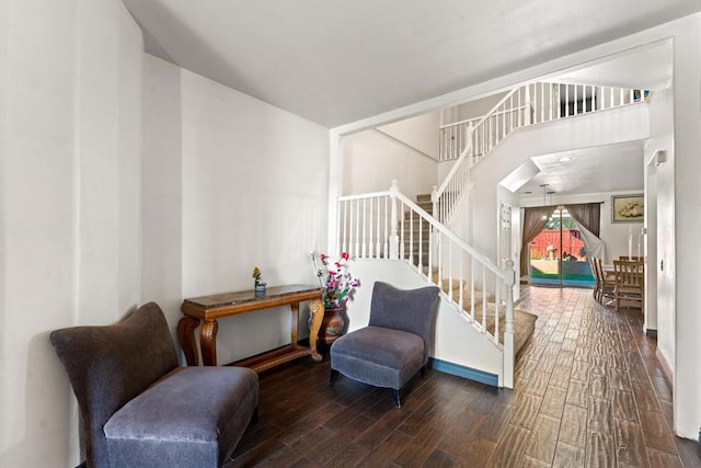 living area featuring wood-type flooring