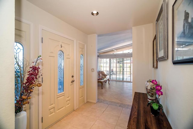 view of tiled foyer entrance