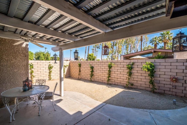 view of patio / terrace featuring ceiling fan