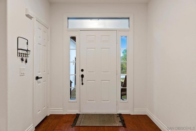 entryway featuring dark wood-type flooring