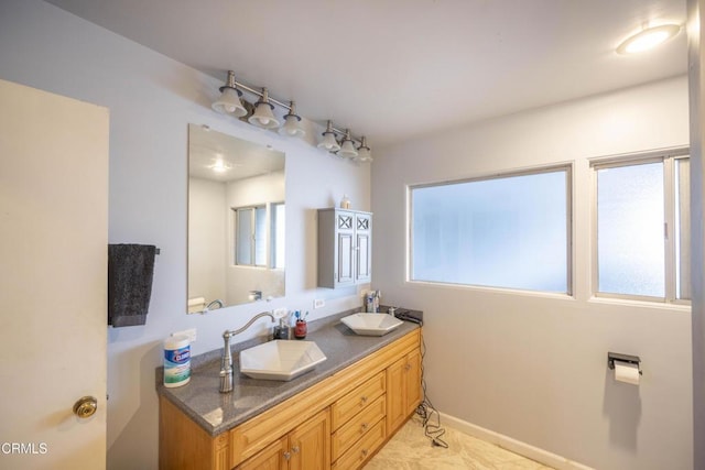 bathroom with vanity and a healthy amount of sunlight