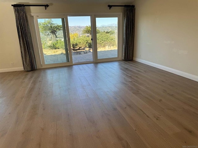 unfurnished room with light wood-type flooring and a healthy amount of sunlight