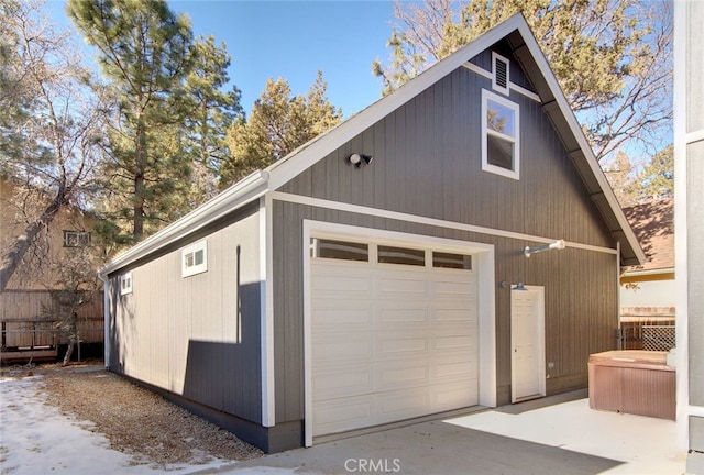 view of garage