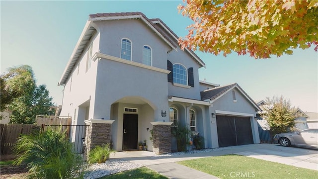 view of front facade with a garage