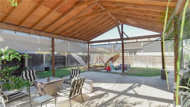 view of patio / terrace featuring a gazebo