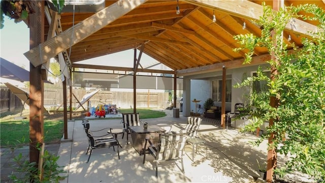 view of patio with a gazebo