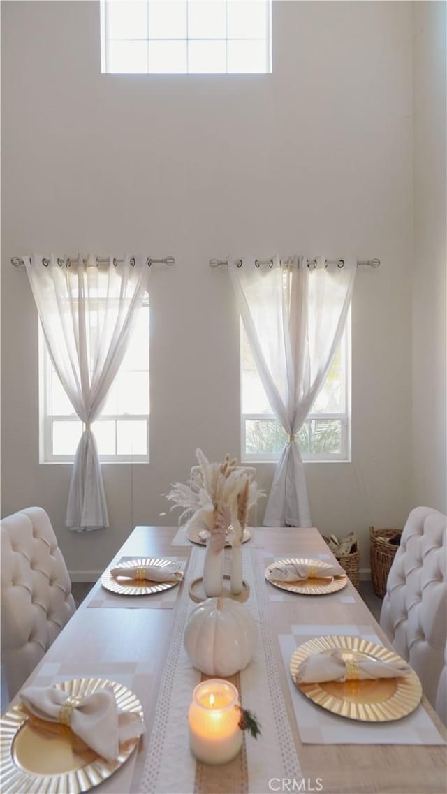 dining space with plenty of natural light