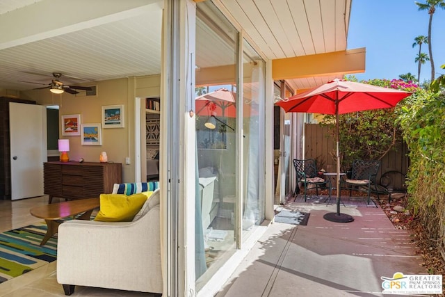 view of patio / terrace with ceiling fan