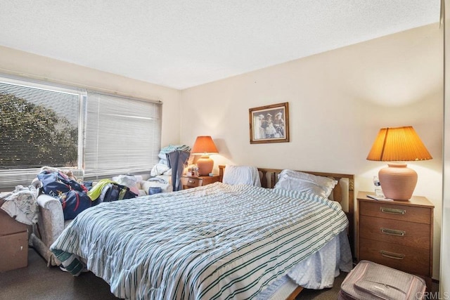 bedroom with a textured ceiling