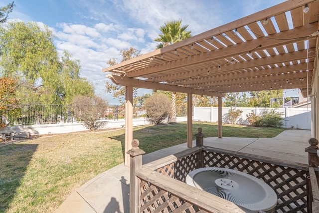 view of patio with a pergola