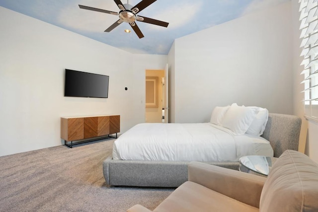 bedroom with carpet and ceiling fan