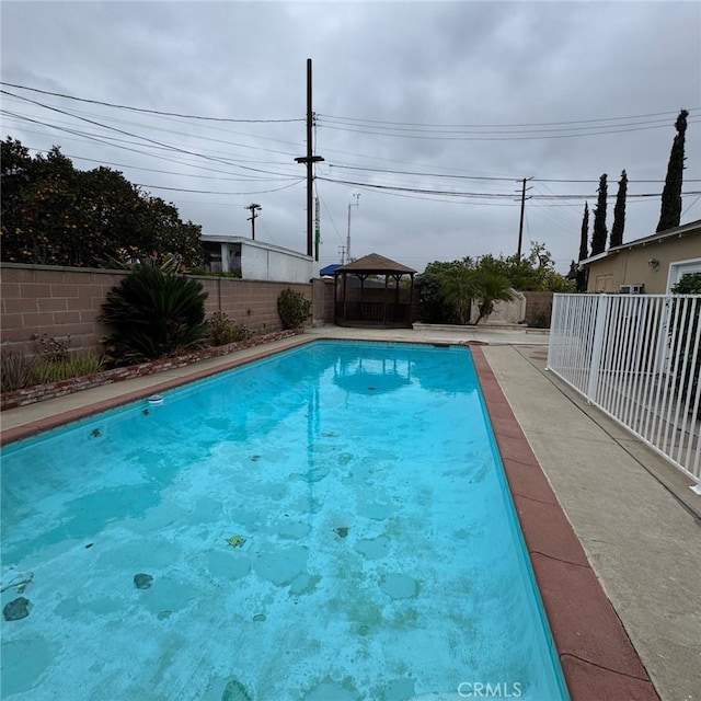 view of pool featuring a gazebo