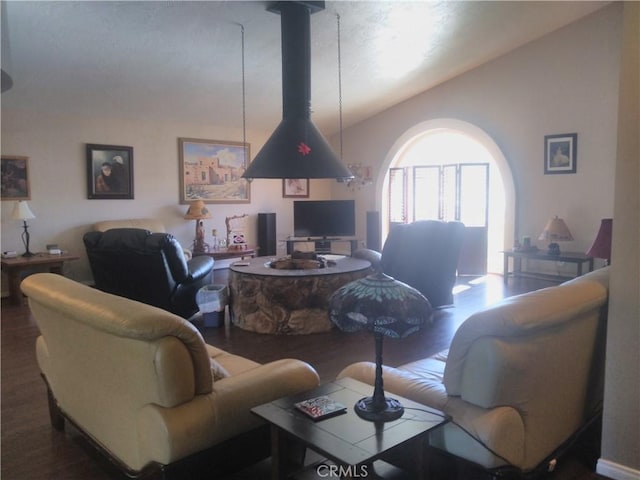 living room featuring hardwood / wood-style floors