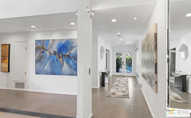 interior space featuring french doors