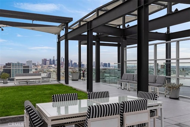 view of patio with a pergola